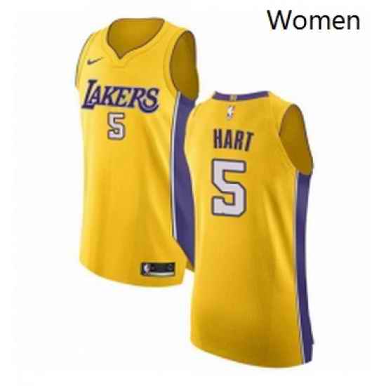 Womens Nike Los Angeles Lakers 5 Josh Hart Authentic Gold Home NBA Jersey Icon Edition